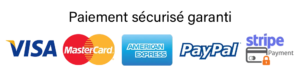 Paiement sécurisé garanti – Visa, MasterCard, American Express, PayPal et Stripe acceptés
